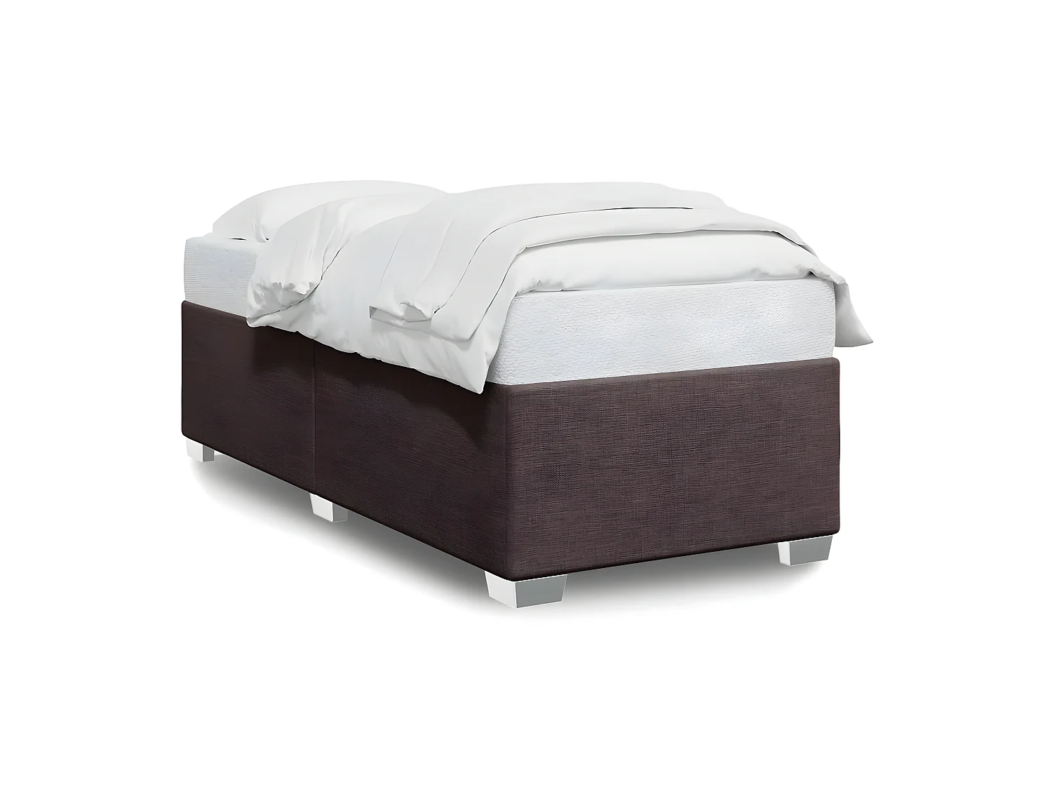 Cadre de lit Marron foncé 100x200 cm Tissu