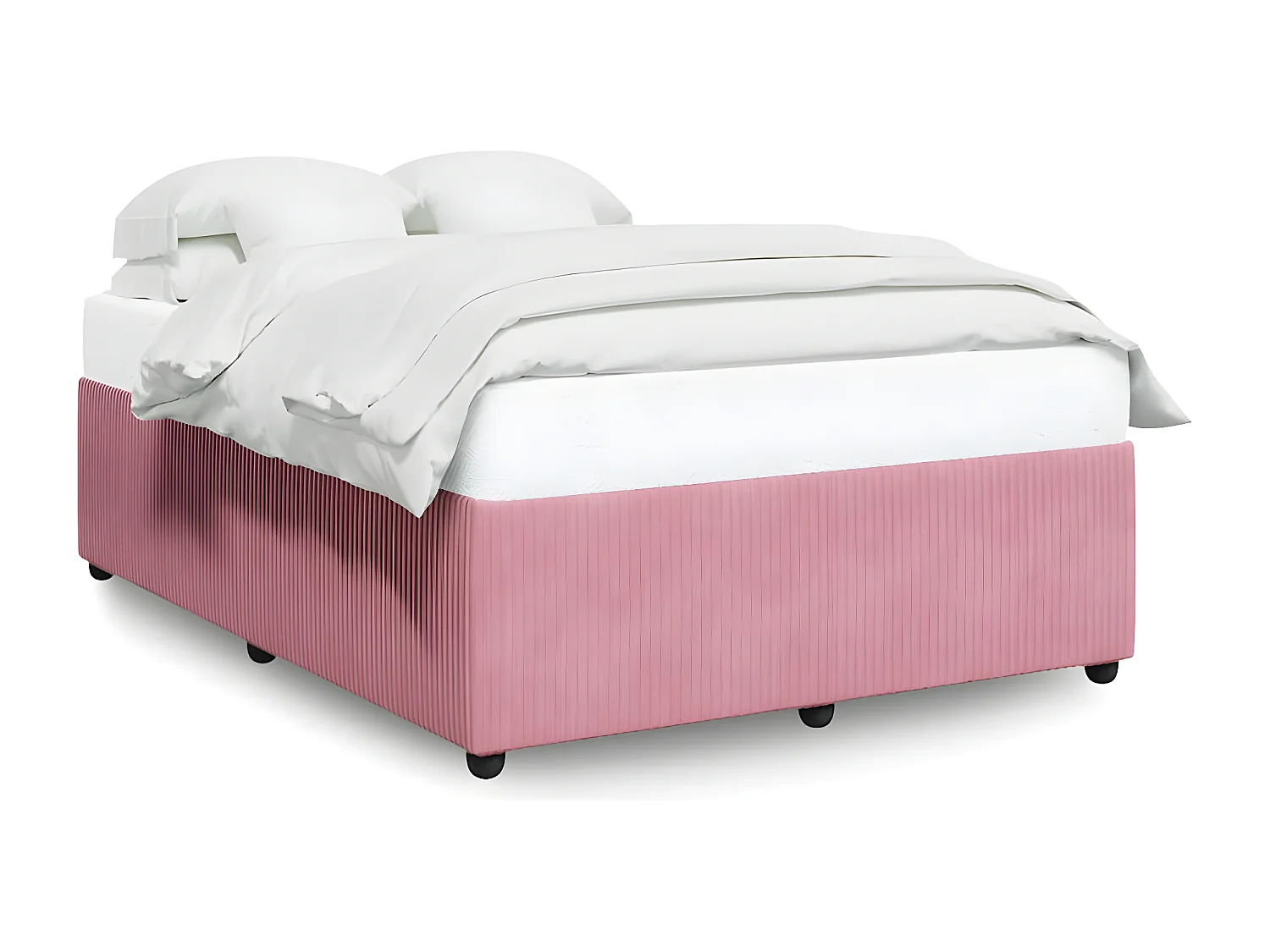 Estrutura de cama 160x200 cm veludo rosa