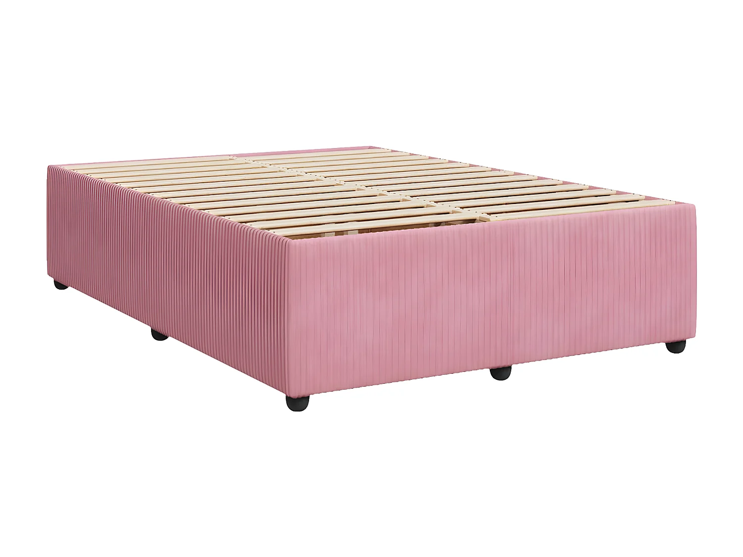 Estrutura de cama 160x200 cm veludo rosa