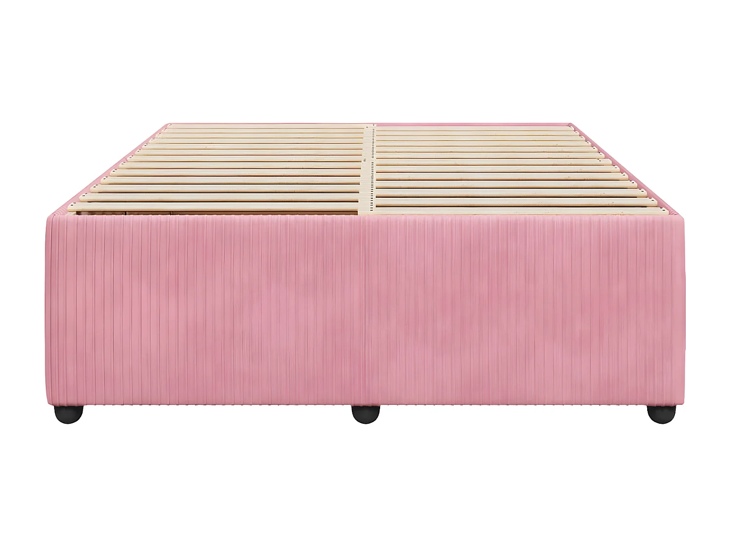 Estrutura de cama 160x200 cm veludo rosa