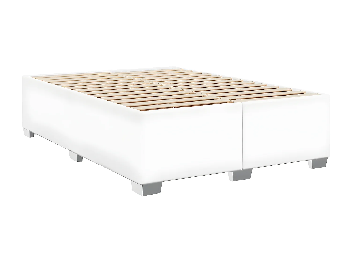 Estructura de cama de cuero sintético blanco 160x200 cm