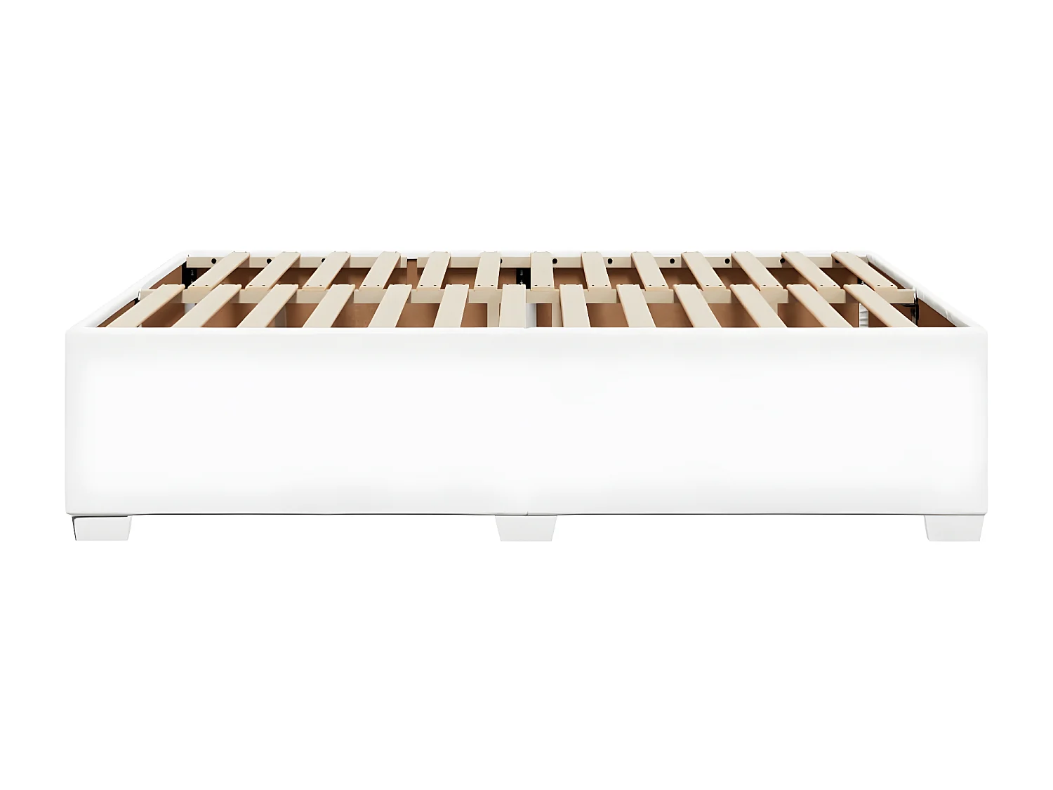 Estrutura de cama 160x200 cm couro artificial branco