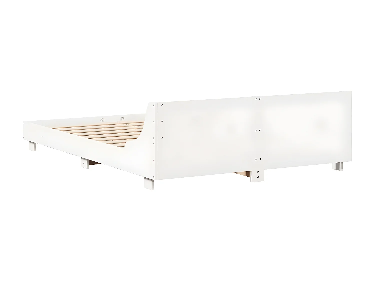 Cadre de lit sans matelas blanc 120x190 cm bois de pin massif