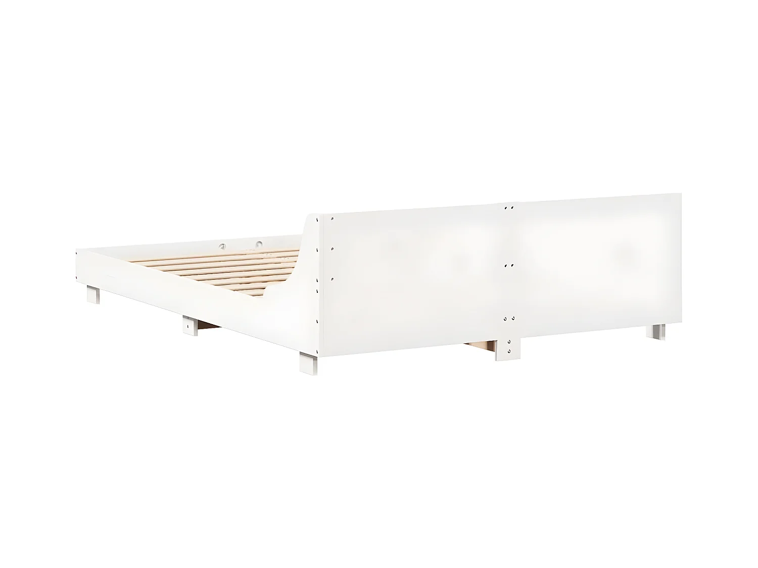 Cadre de lit sans matelas blanc 120x190 cm bois de pin massif