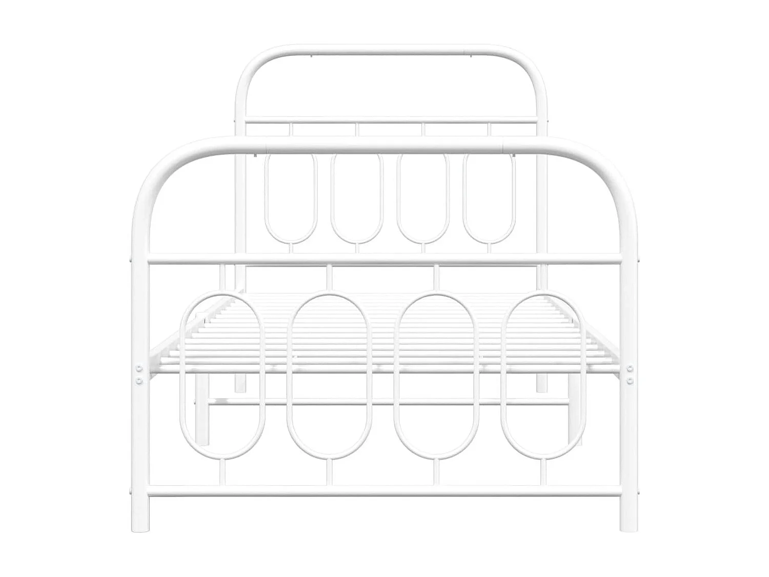 Estructura cama metal con cabecero y pie cama blanca 90x190 cm