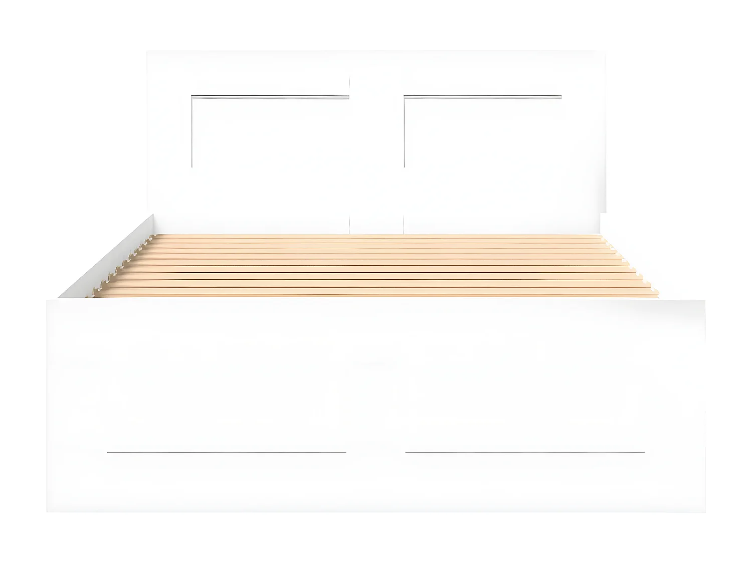 Estructura cama con cabecero madera ingeniería blanca 75x190 cm