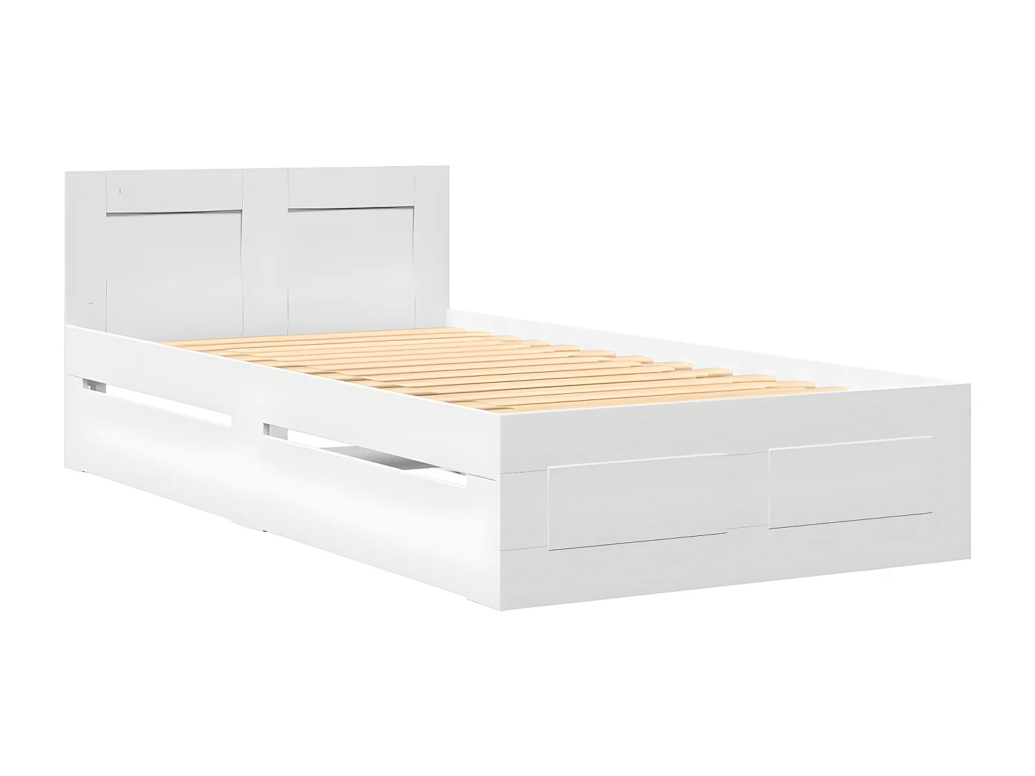 Estrutura cama cabeceira 75x190 cm derivados de madeira branco