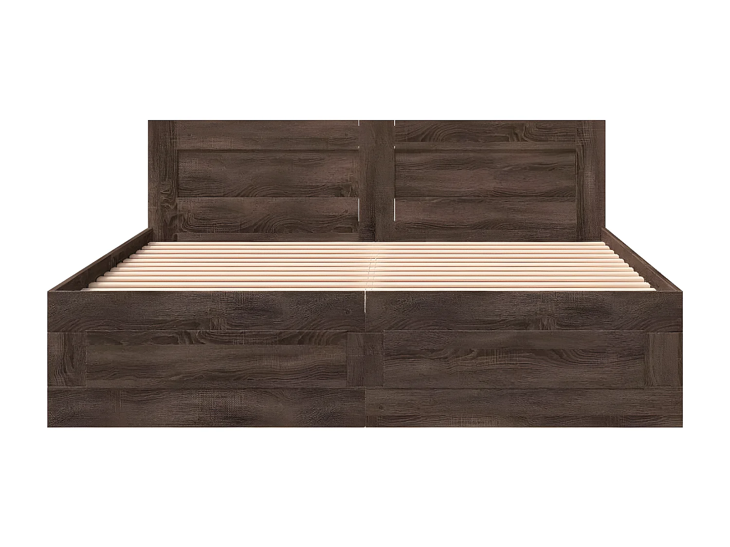 Cama con cabecero madera de ingeniería marrón roble 160x200 cm