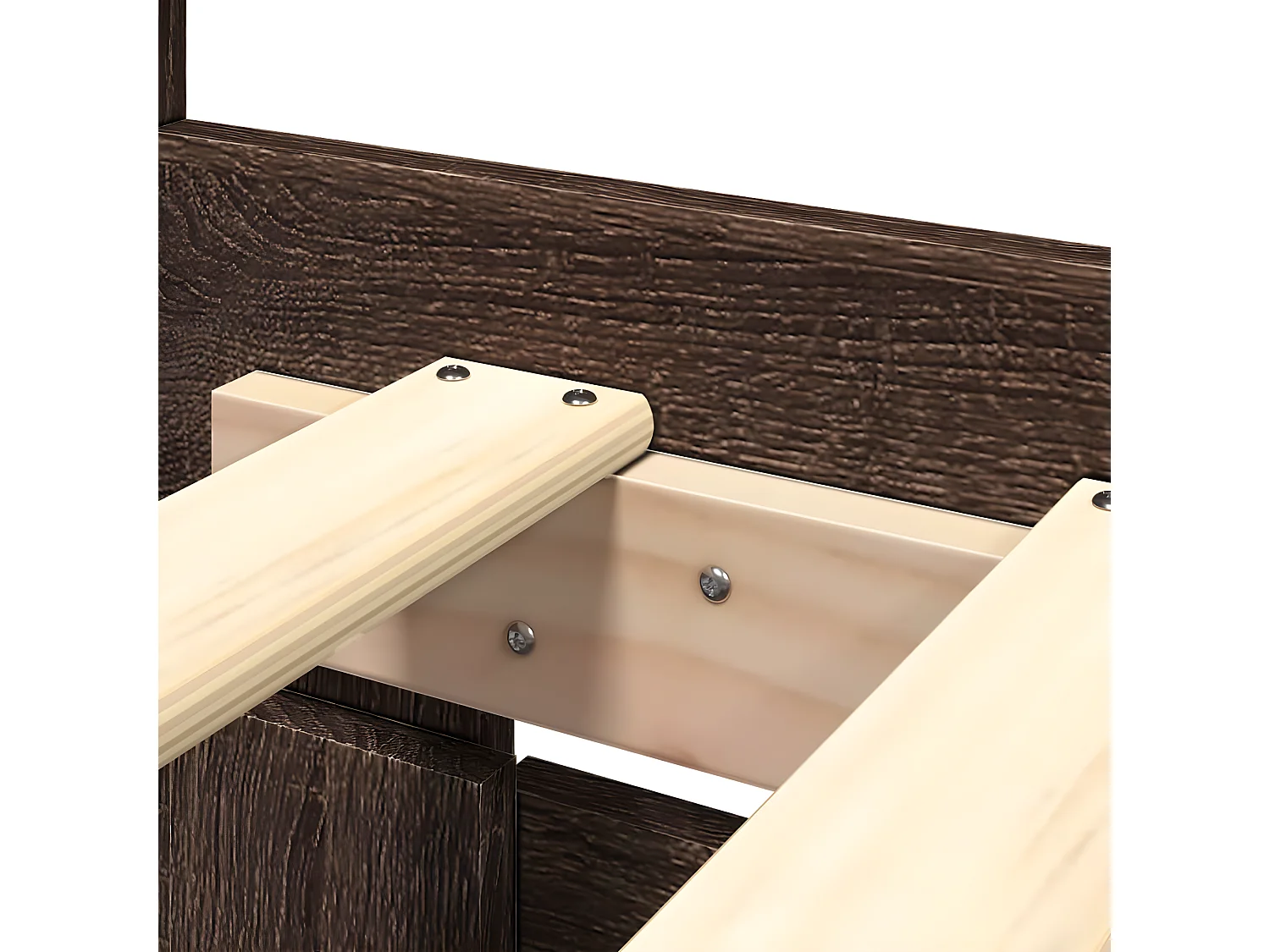 Cama con cabecero madera de ingeniería marrón roble 160x200 cm