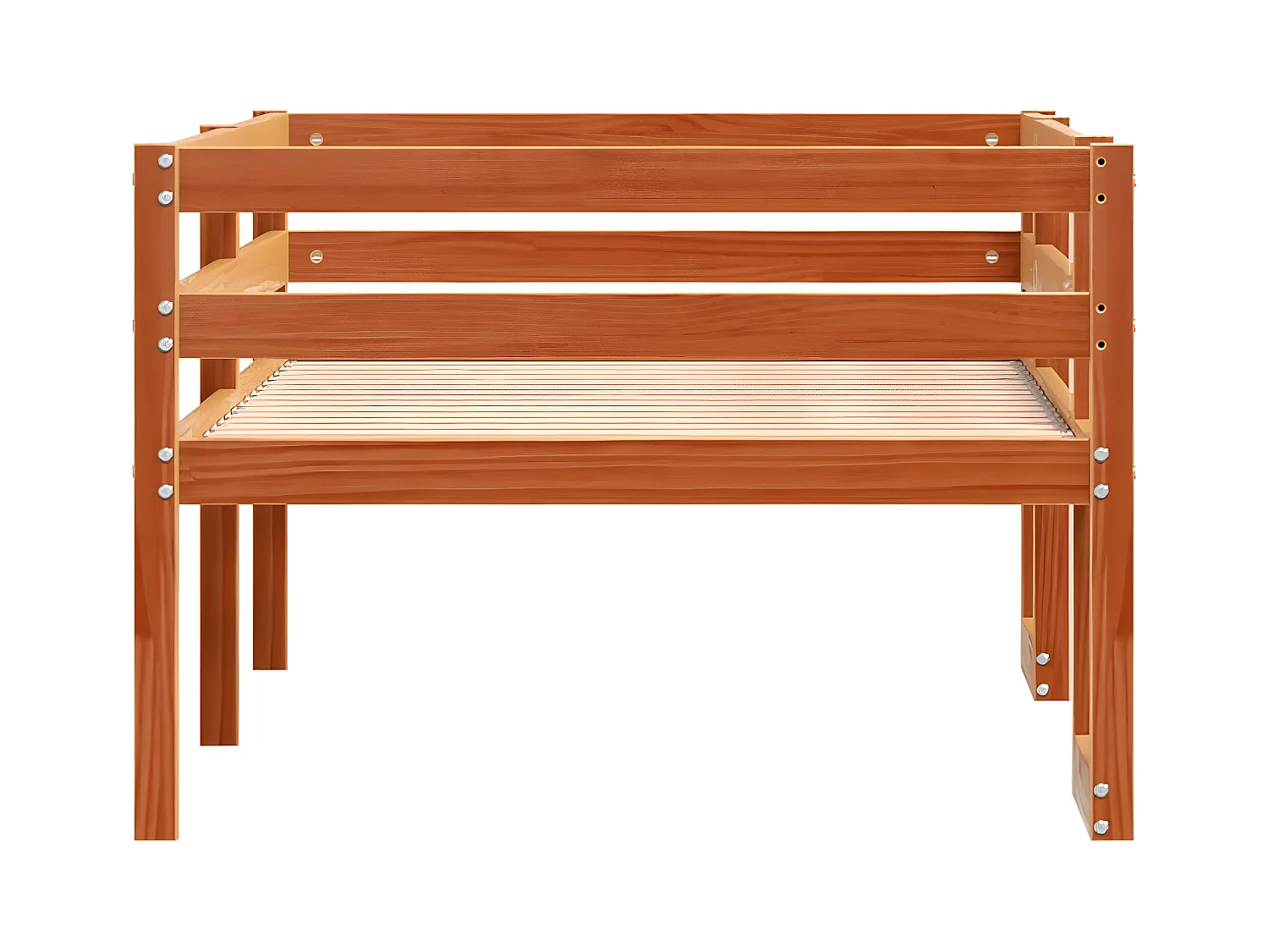 Cadre de lit pour enfants brun cire 90x200cm bois de pin massif