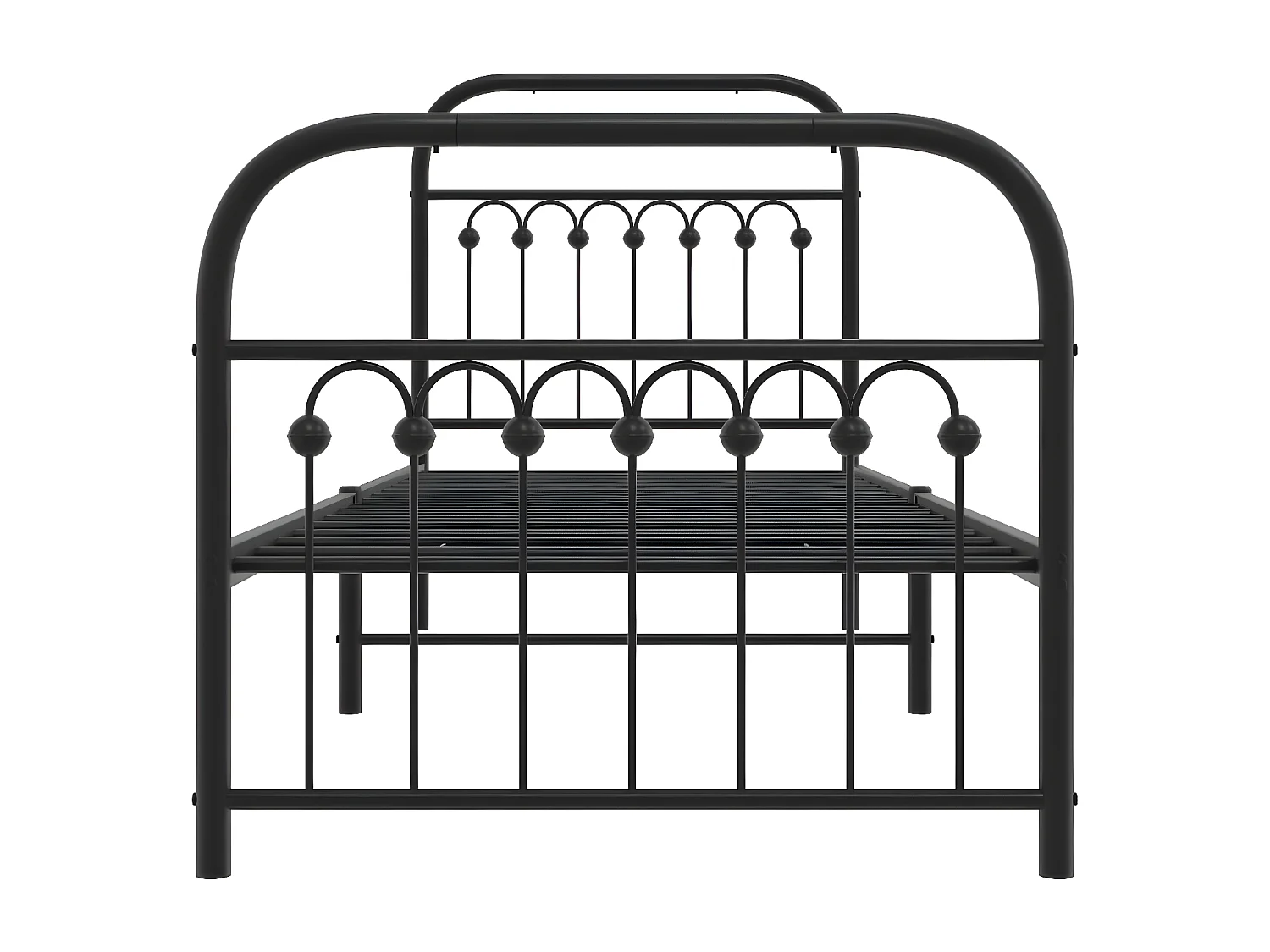 Estructura de cama con cabecero y estribo metal negro 80x200 cm