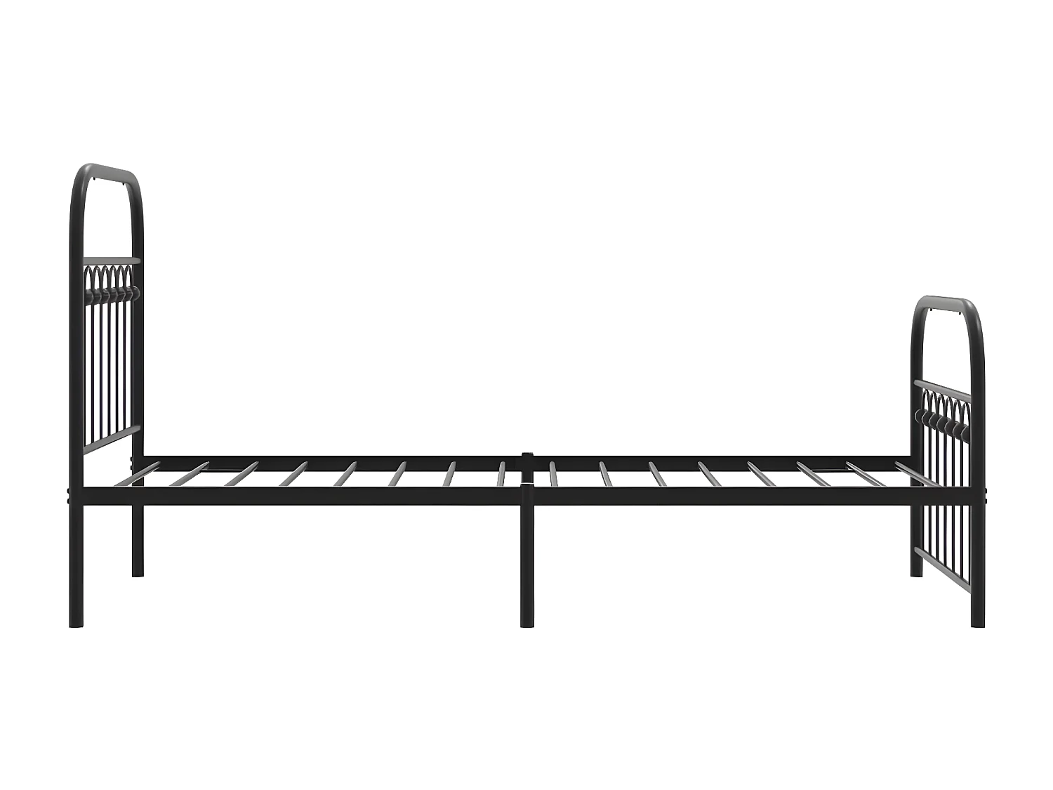 Estructura de cama con cabecero y estribo metal negro 80x200 cm