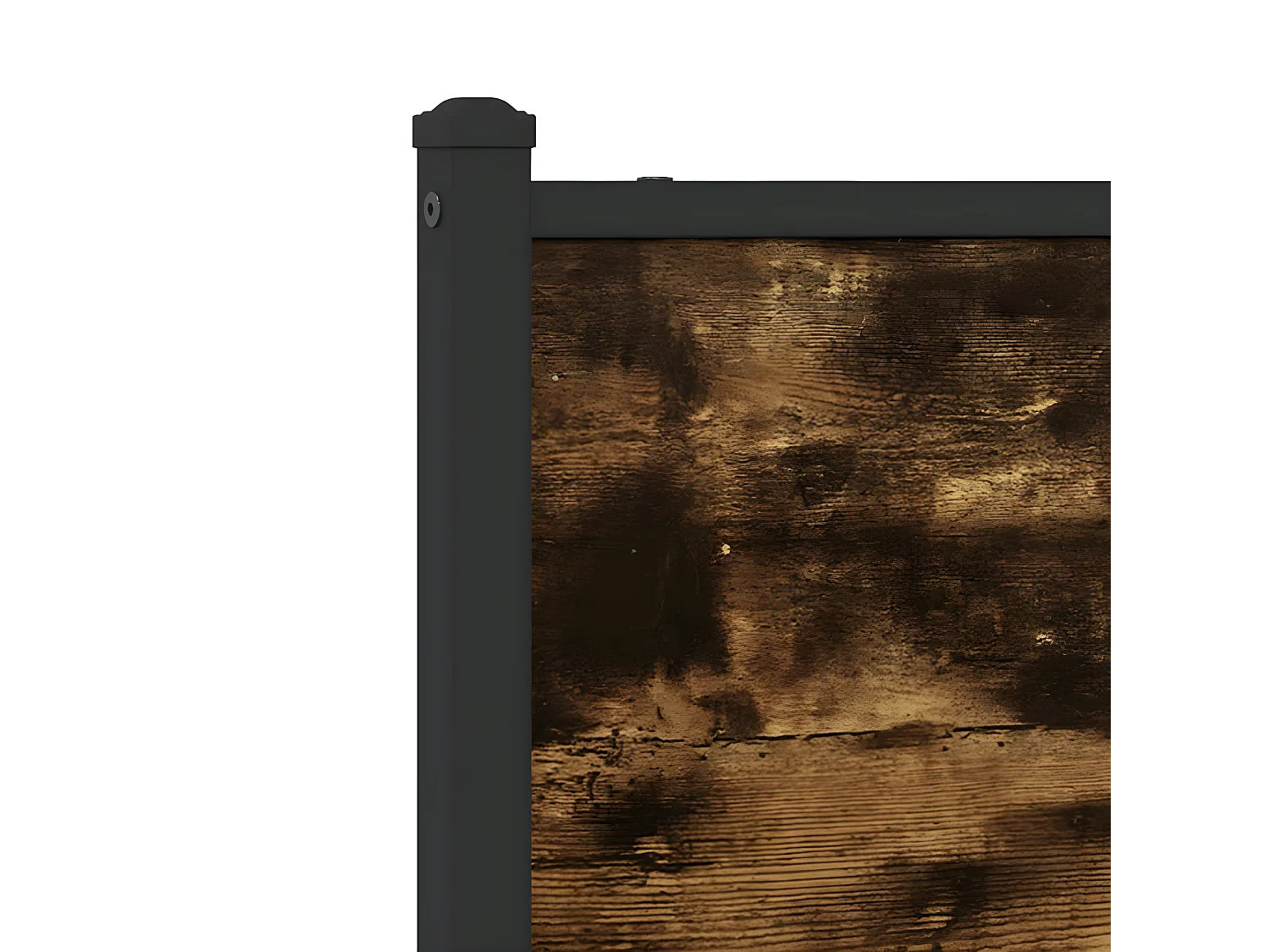 Cadre de lit en métal avec tête de lit chêne fumé 90x190 cm