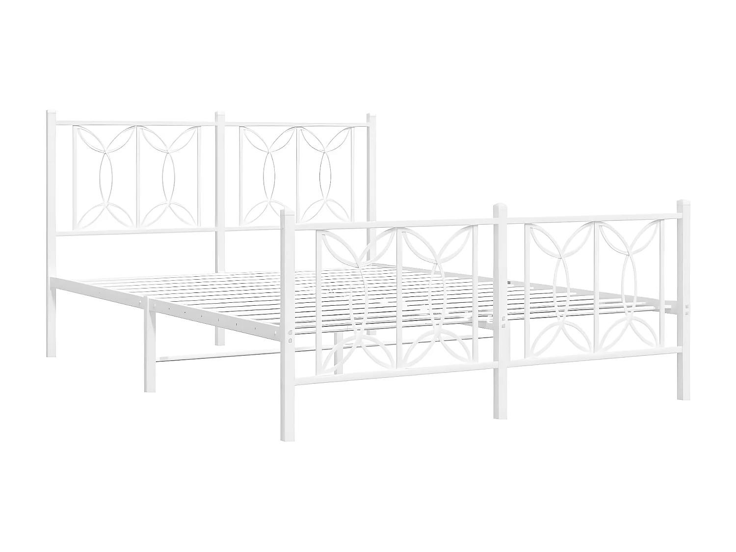 Estructura cama metal cabecero y estribo blanco 140x190 cm
