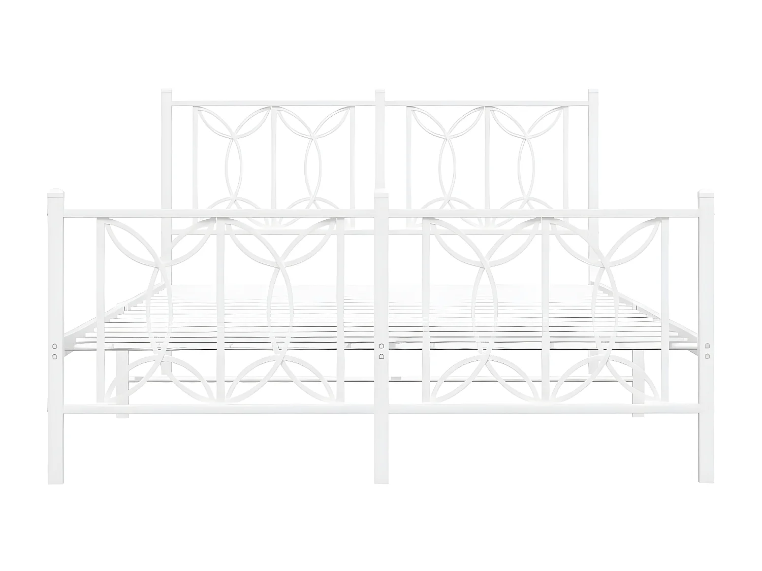 Estructura cama metal cabecero y estribo blanco 140x190 cm