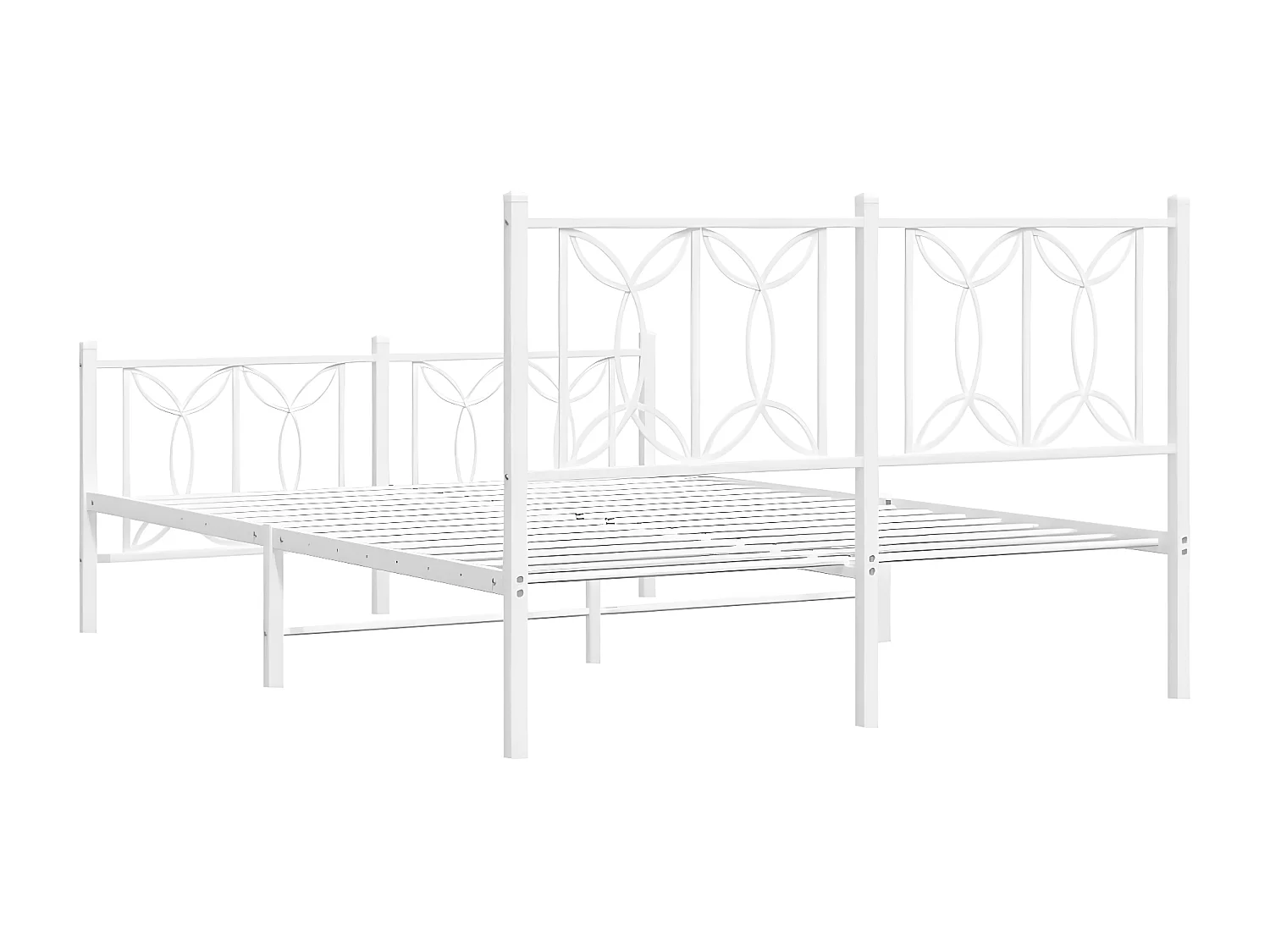 Estructura cama metal cabecero y estribo blanco 140x190 cm