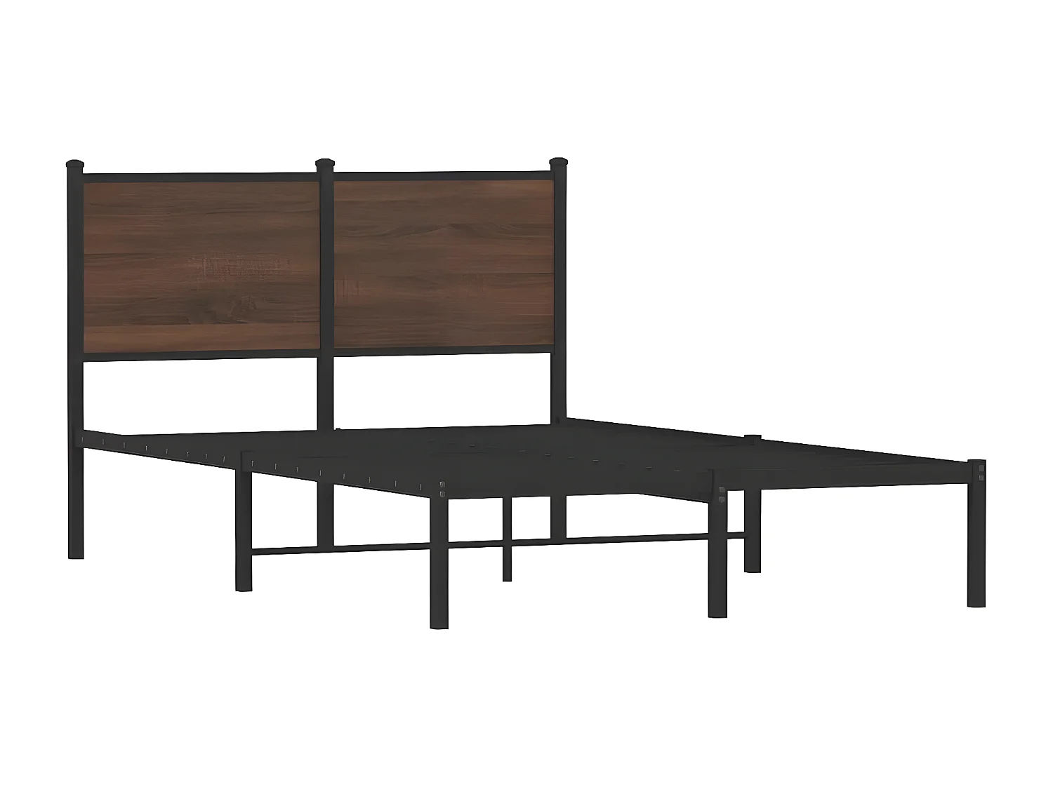 Estrutura cama com cabeceira 120x190cm metal carvalho castanho