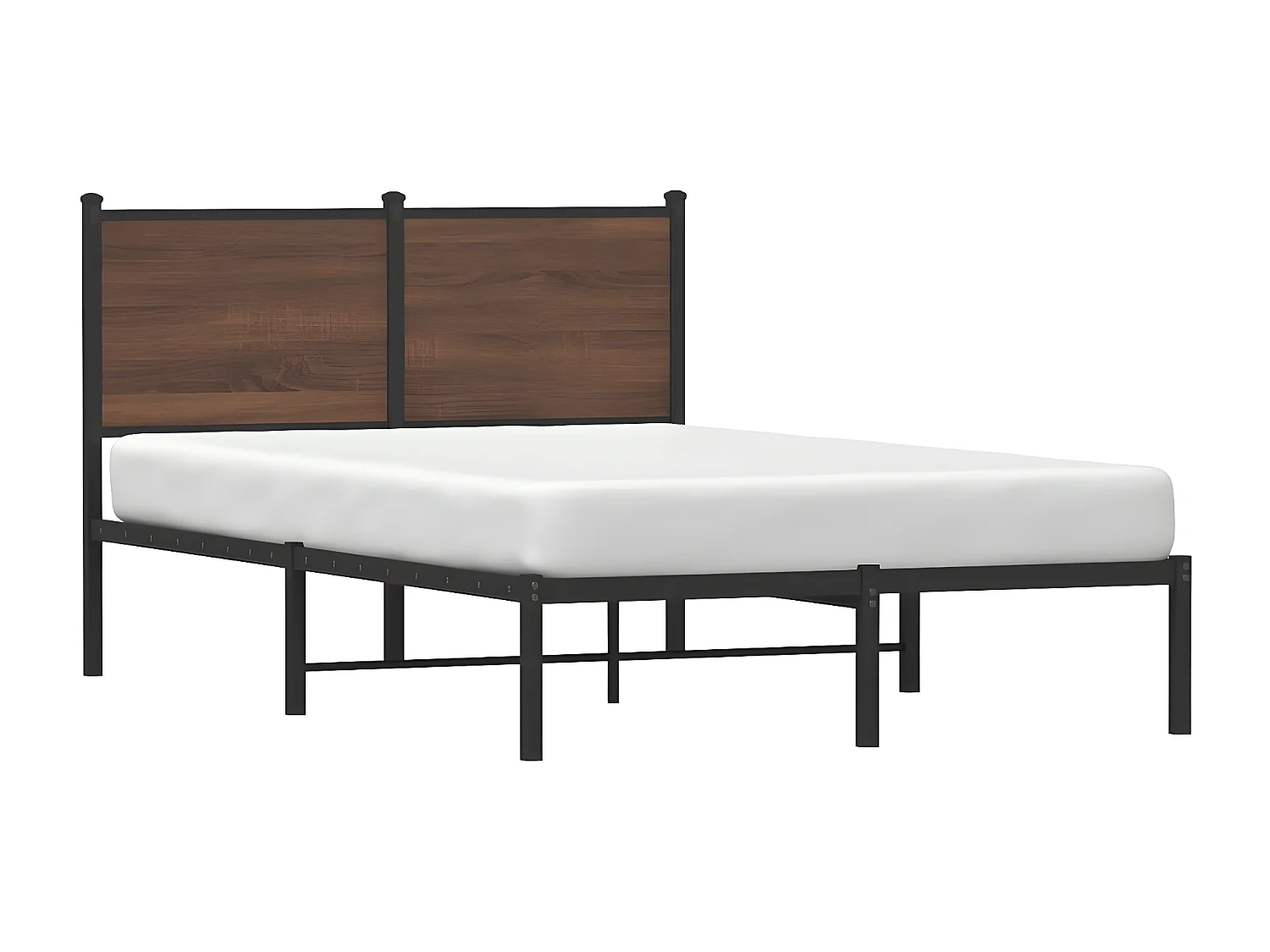 Estrutura cama com cabeceira 120x190cm metal carvalho castanho