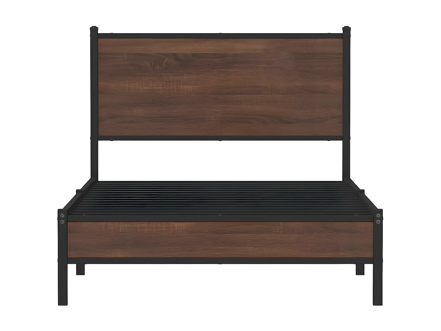 Cadre de lit en métal avec tête de lit chêne marron 100x190 cm