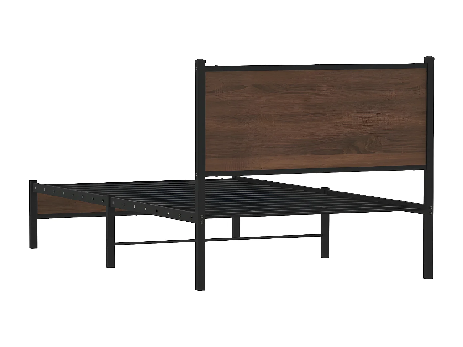 Cadre de lit en métal avec tête de lit chêne marron 100x190 cm