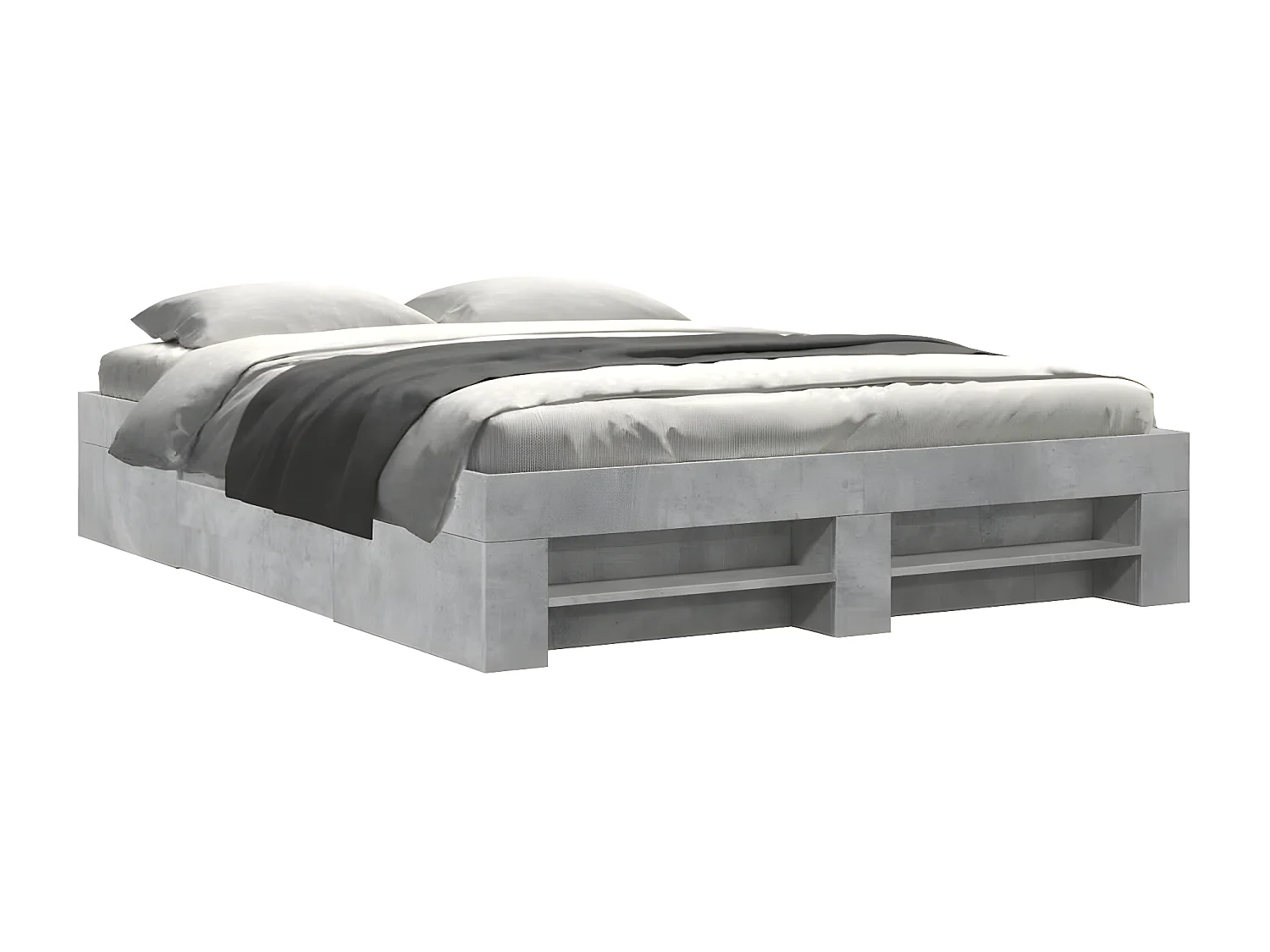 Estructura de cama madera de ingeniería gris hormigón 160x200cm