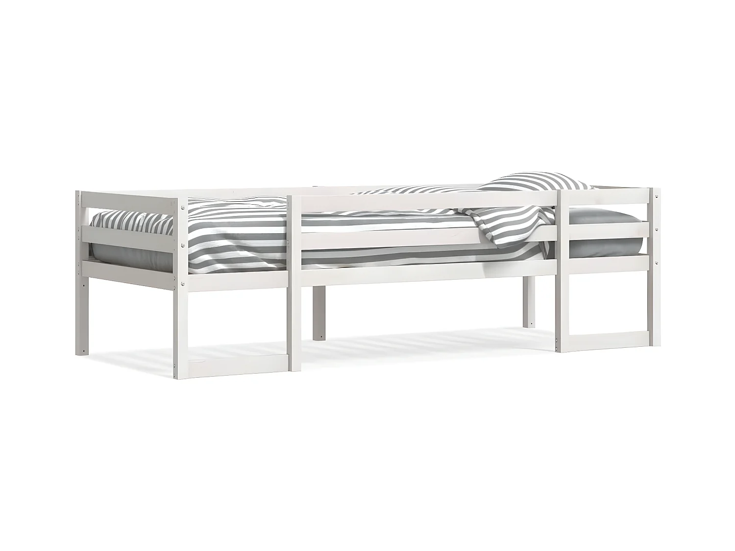 Cadre de lit pour enfants blanc 80x200 cm bois de pin massif