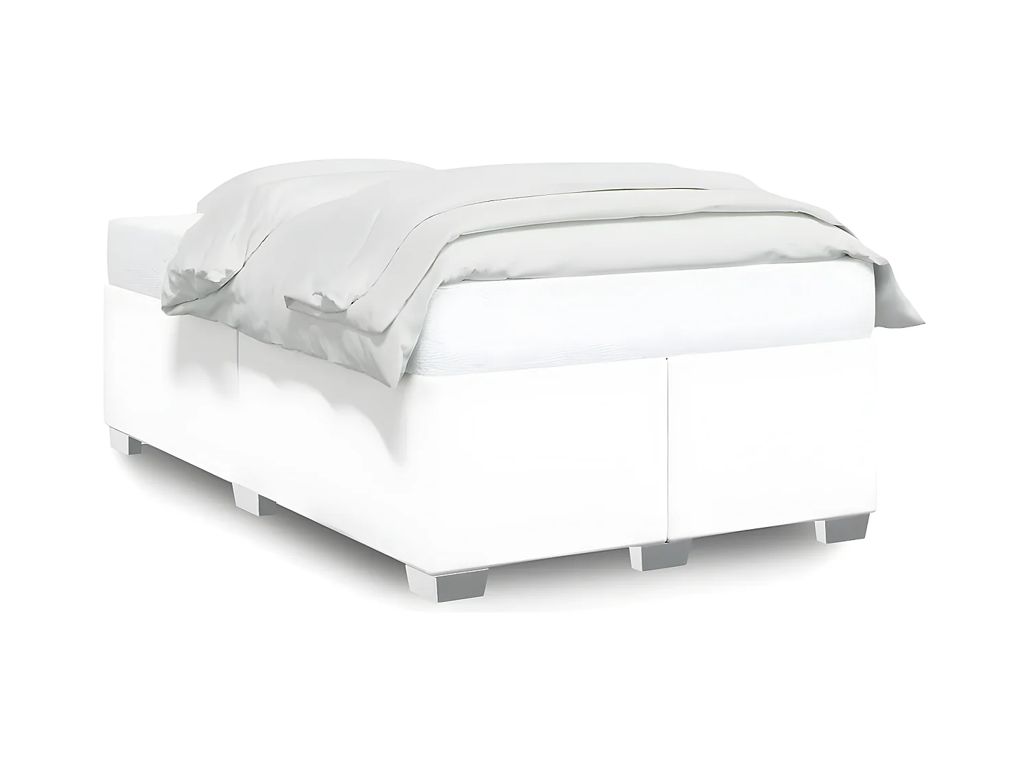 Estructura de cama de cuero sintético blanco 120x200 cm