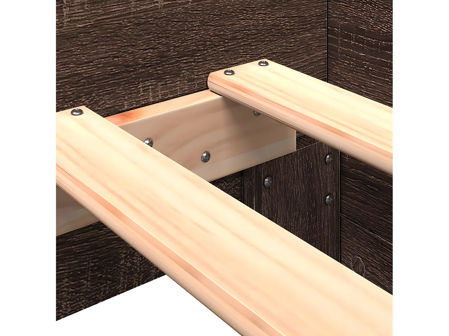Estructura de cama madera de ingeniería marrón roble 100x200 cm