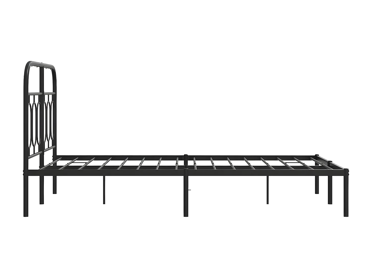 Estrutura de cama com cabeceira 120x190 cm metal preto