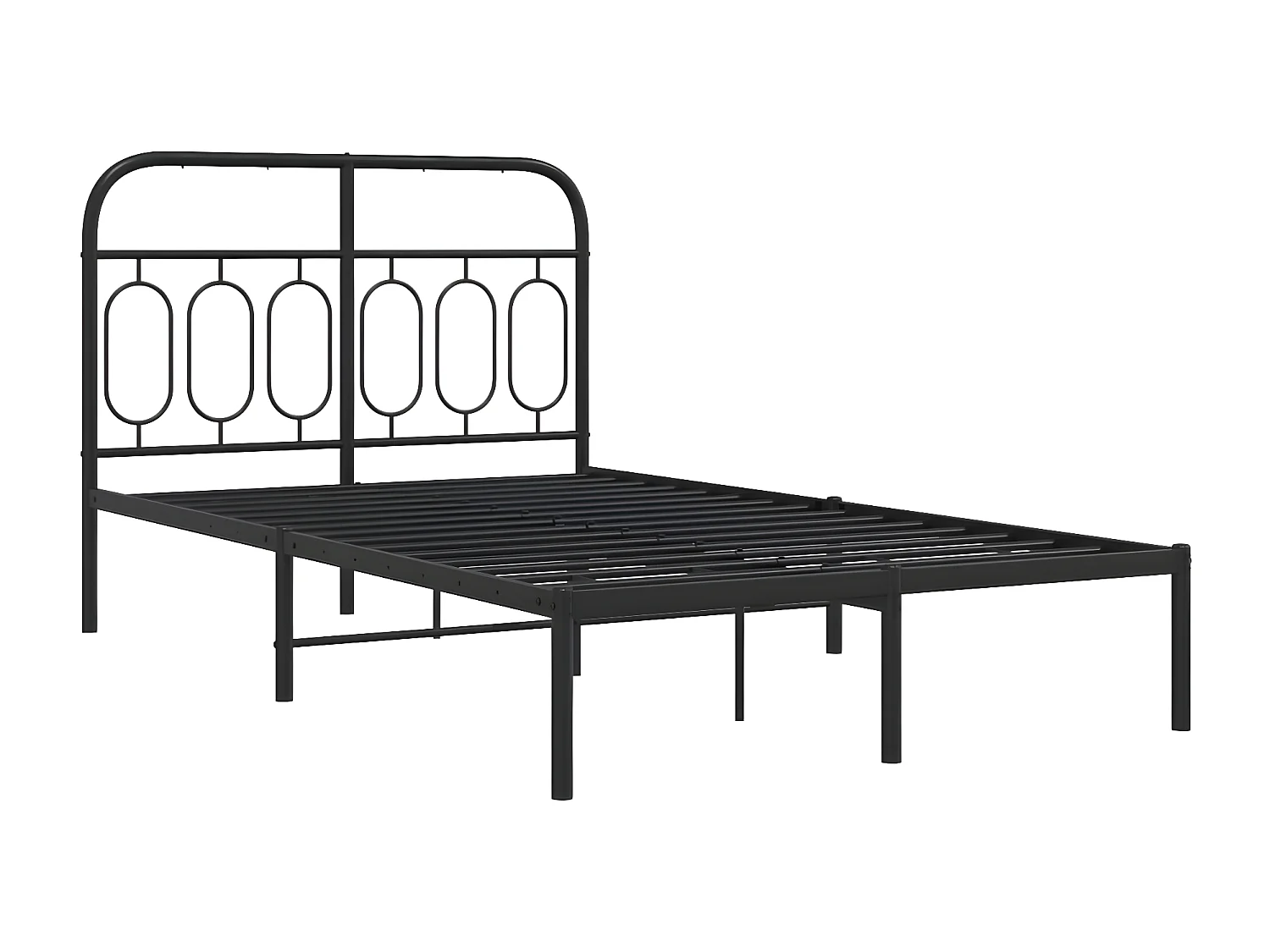 Estrutura de cama com cabeceira 120x190 cm metal preto