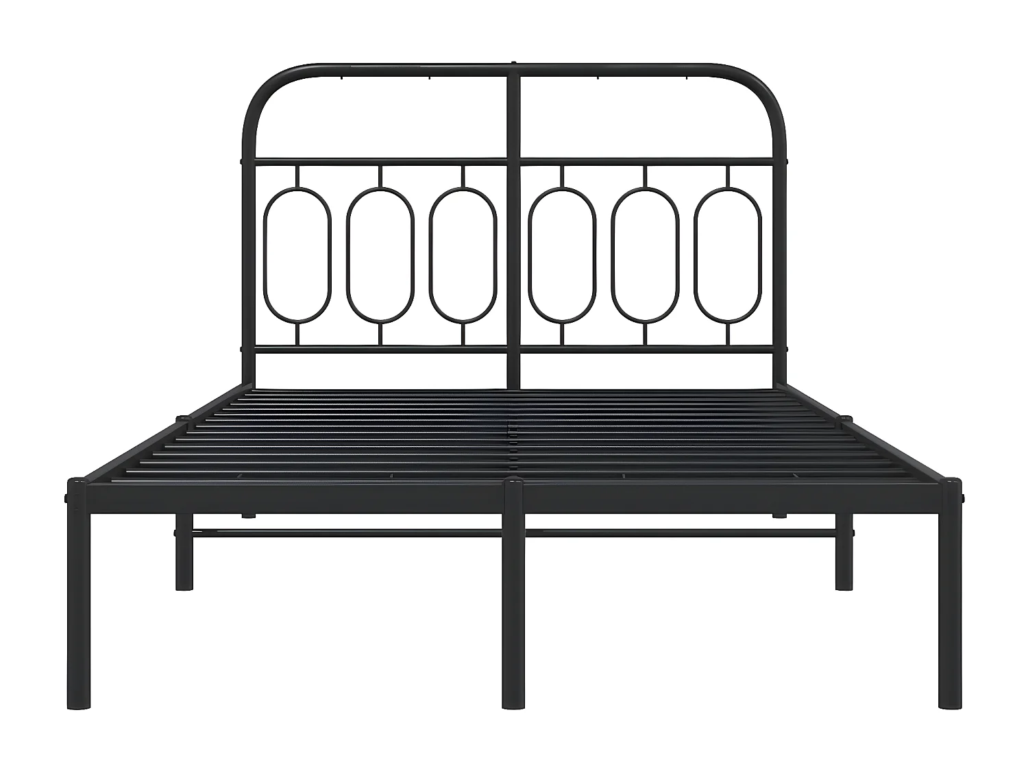 Estrutura de cama com cabeceira 120x190 cm metal preto