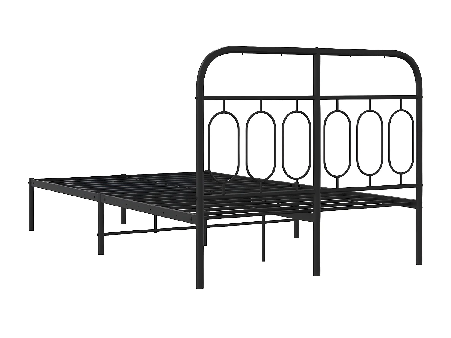 Estrutura de cama com cabeceira 120x190 cm metal preto