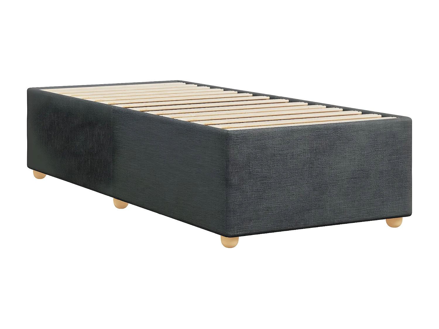 Estructura de cama de tela gris oscuro 100x200 cm