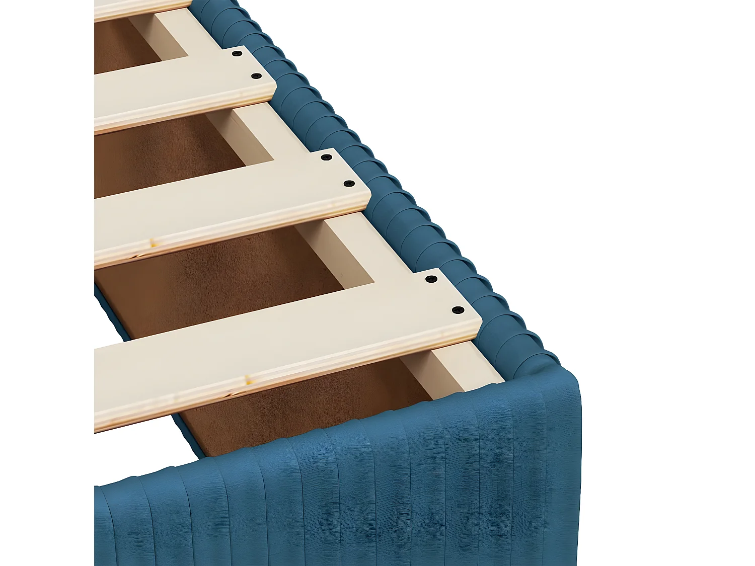 Estrutura de cama 120x190 cm veludo azul