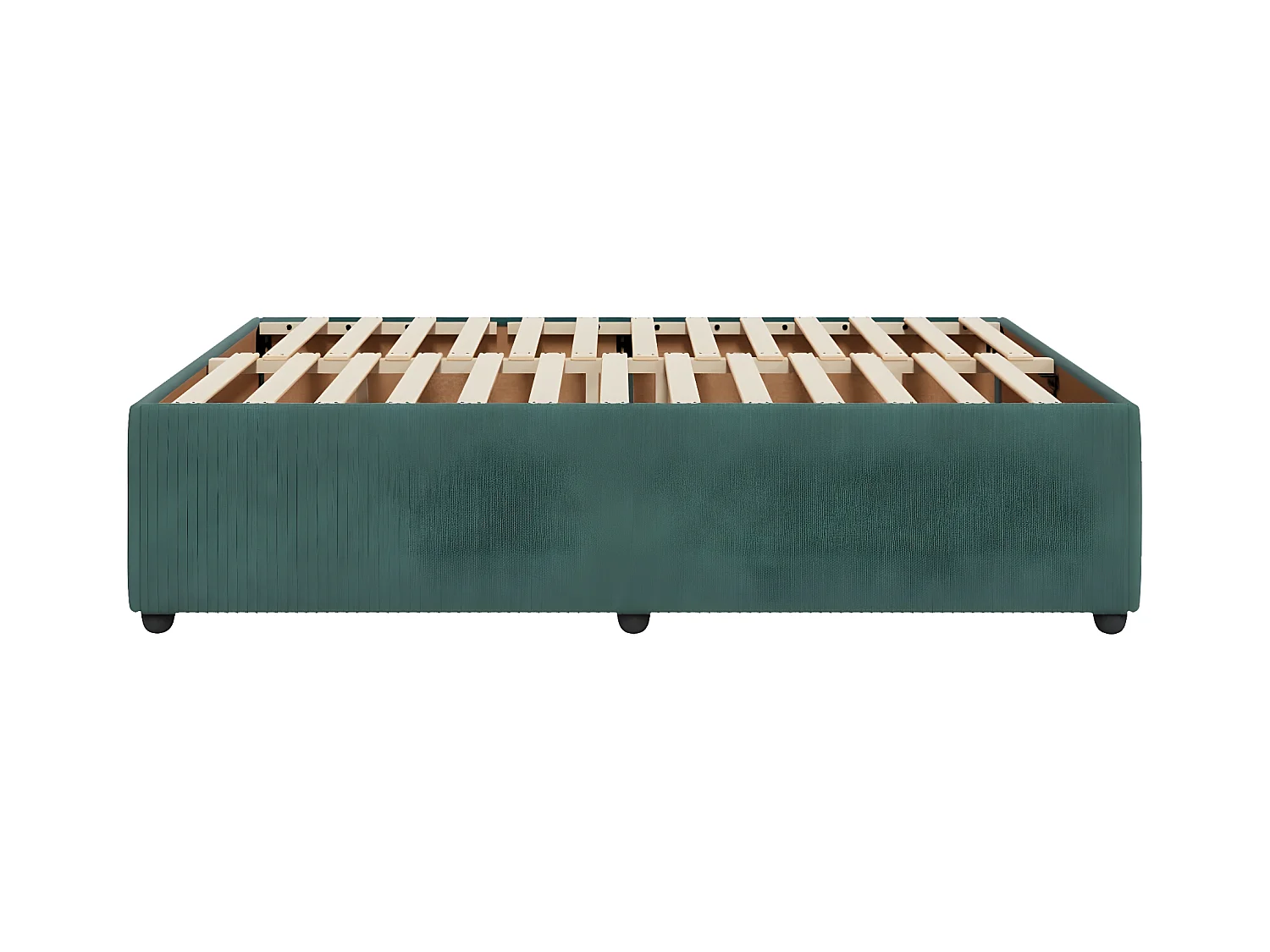 Estructura de cama de terciopelo verde 140x200 cm