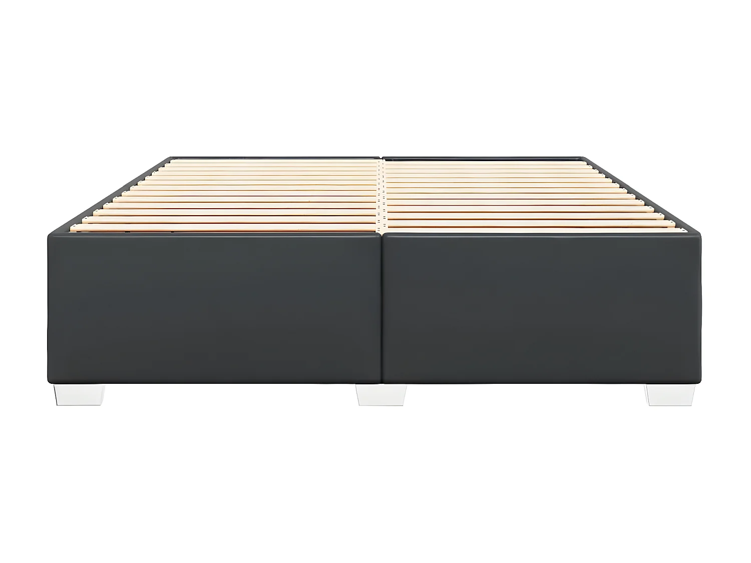 Estructura de cama de cuero sintético negro 180x200 cm
