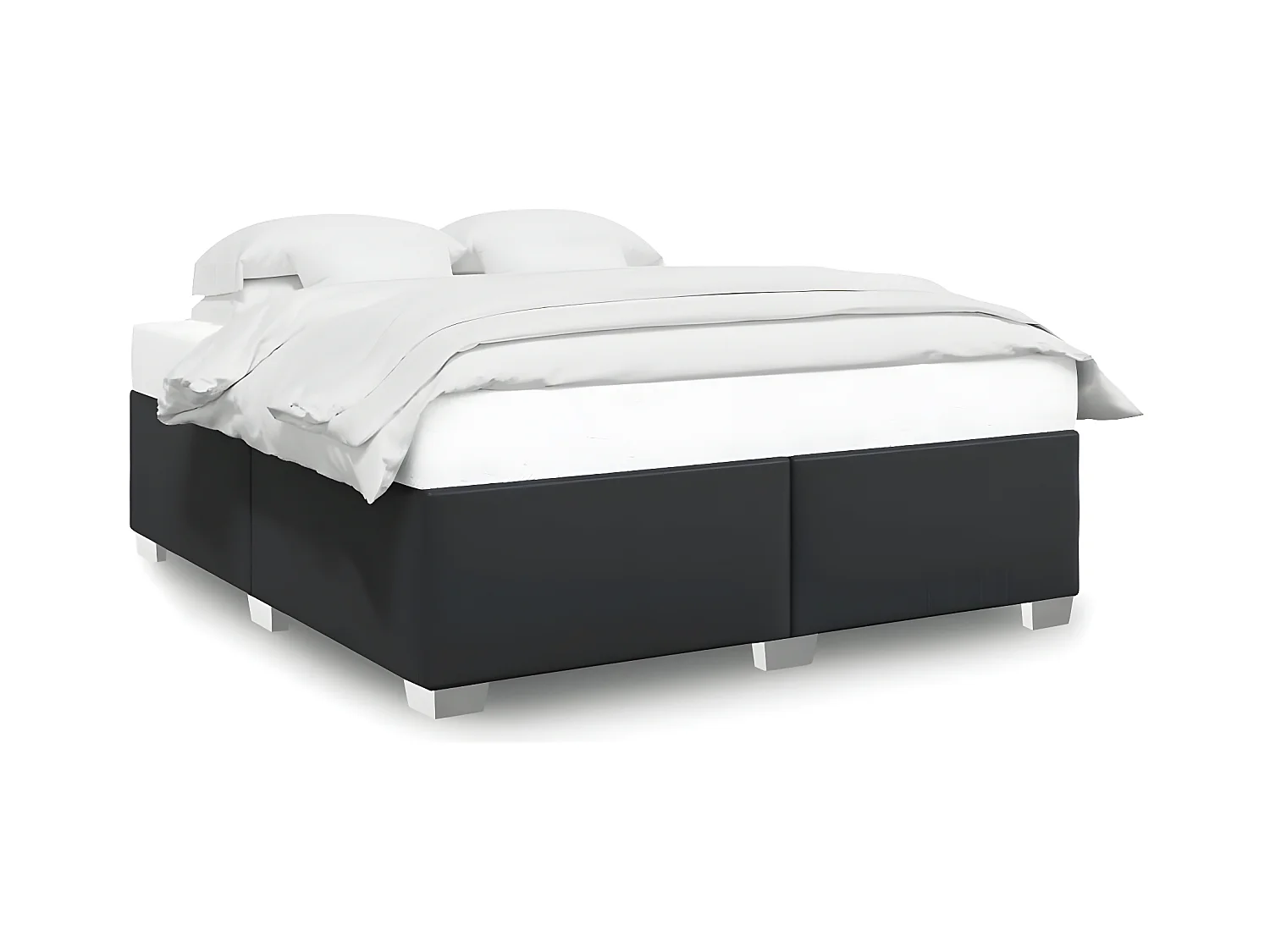 Estructura de cama de cuero sintético negro 180x200 cm
