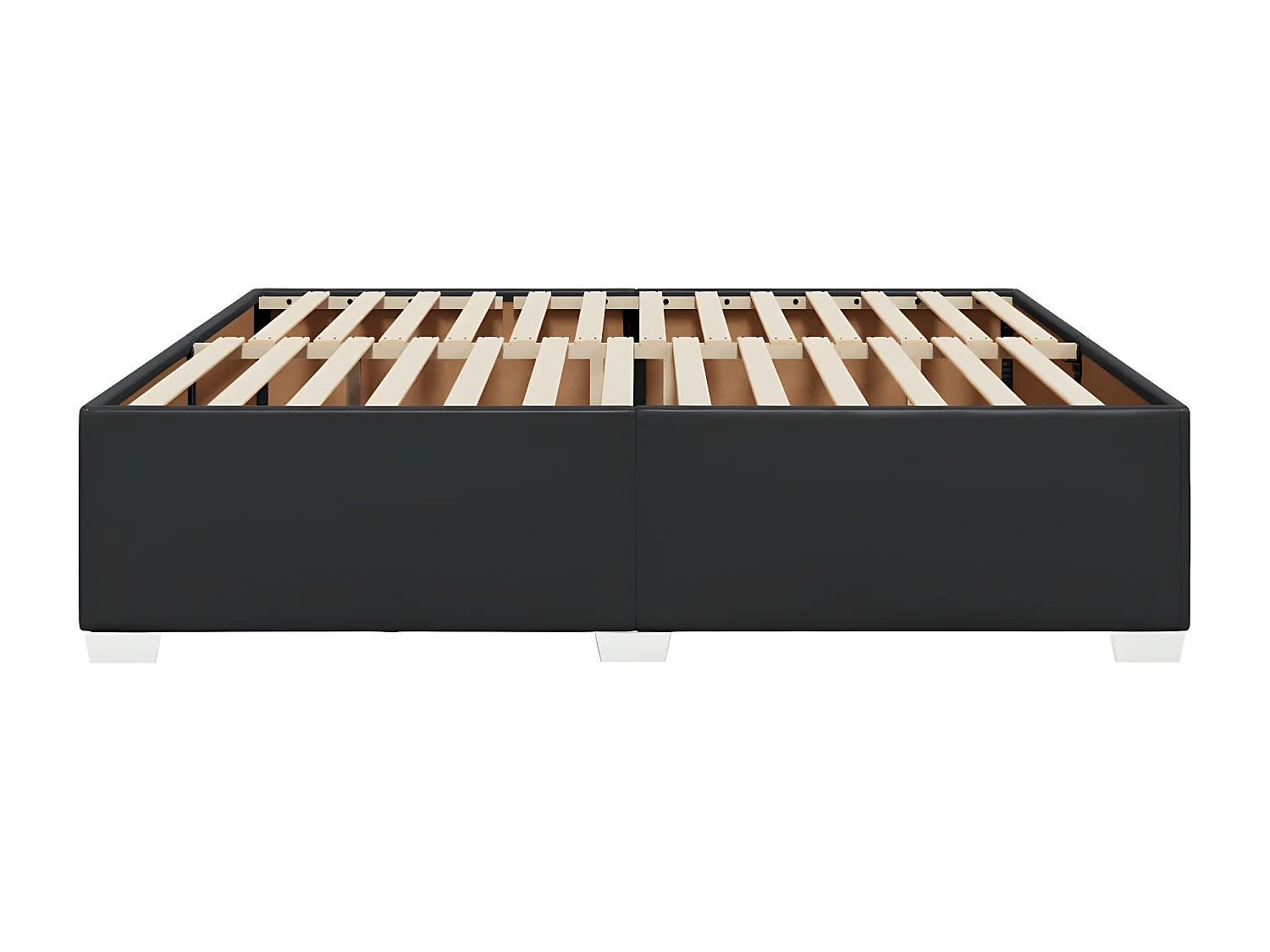 Estructura de cama de cuero sintético negro 180x200 cm