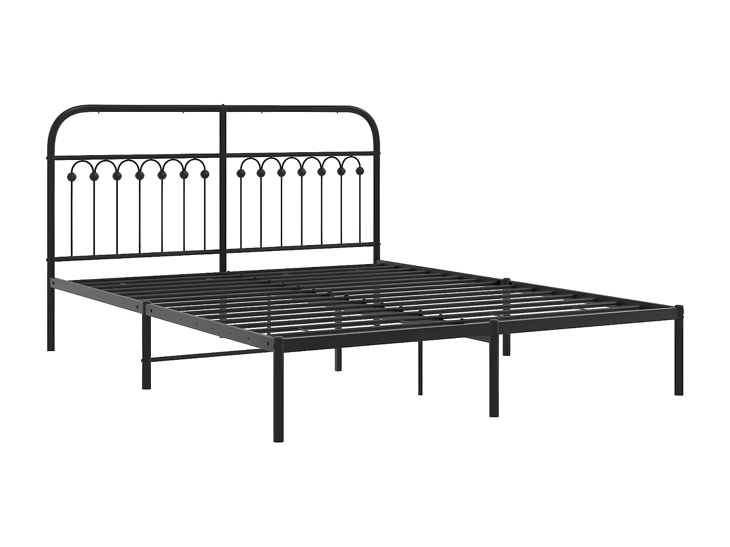 Estrutura de cama em metal com cabeceira 150x200 cm preto
