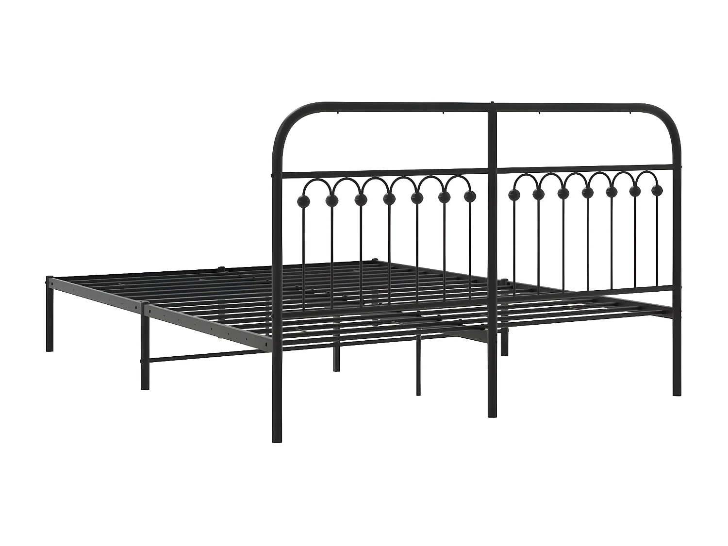 Estrutura de cama em metal com cabeceira 150x200 cm preto