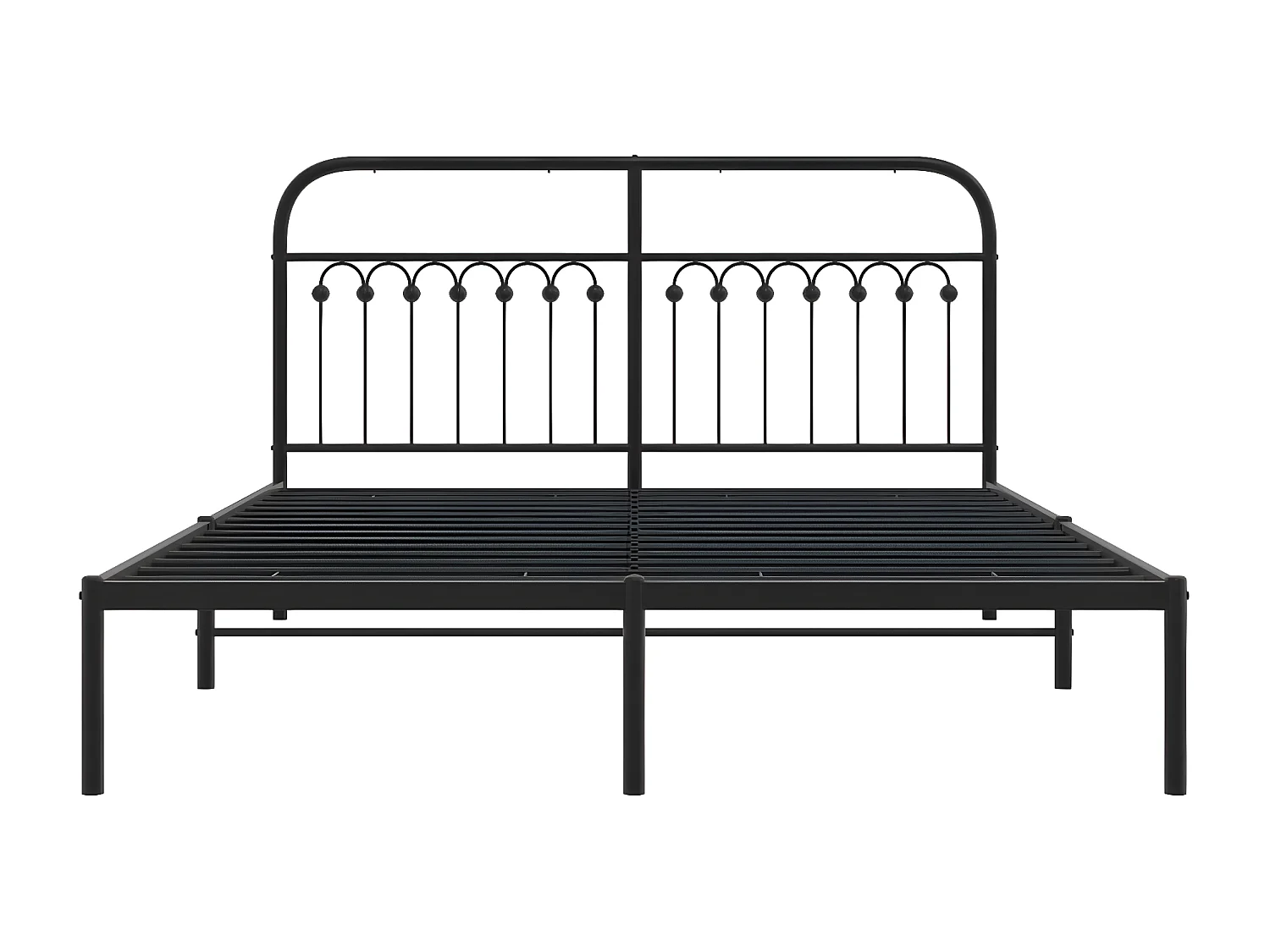 Estructura de cama con cabecero metal negro 150x200 cm