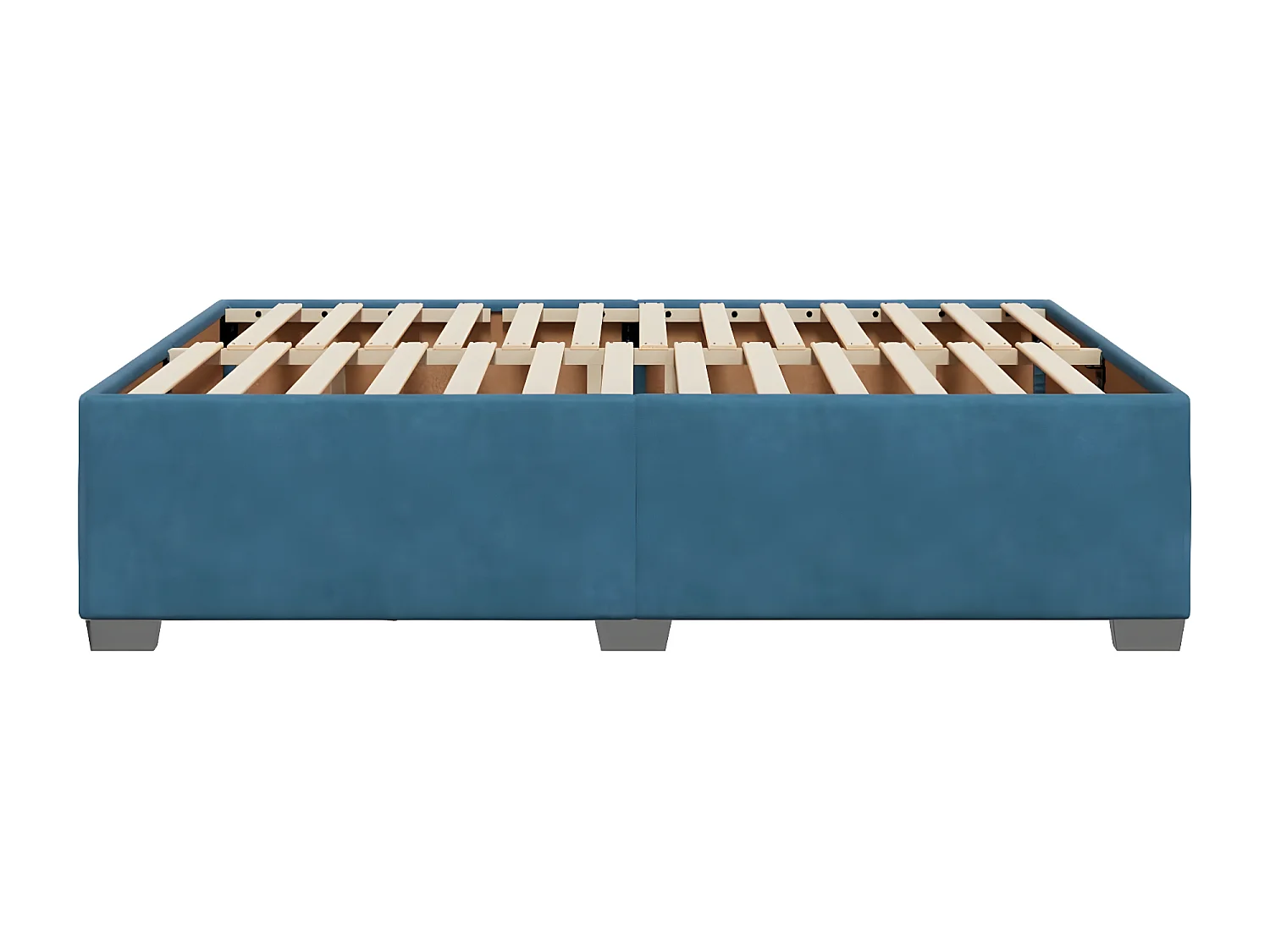 Estructura de cama de terciopelo azul 160x200 cm