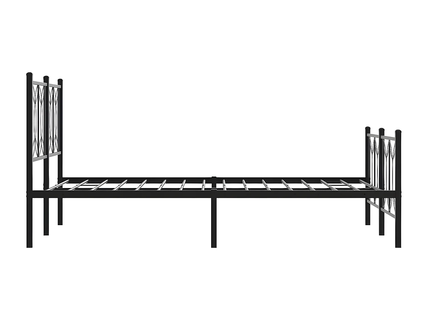 Cadre de lit métal avec tête de lit/pied de lit noir 120x190 cm