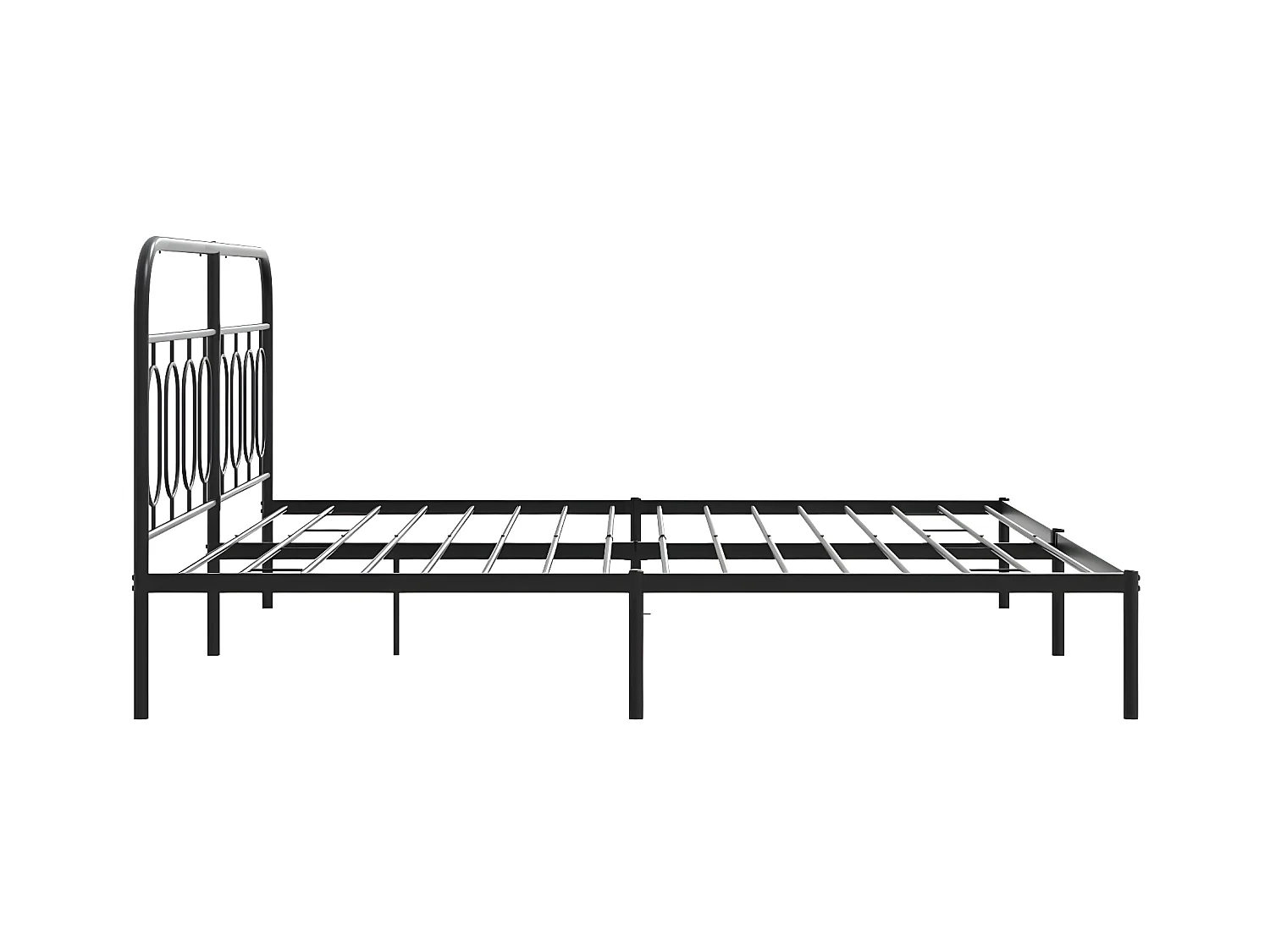 Estructura de cama con cabecero metal negro 193x203 cm