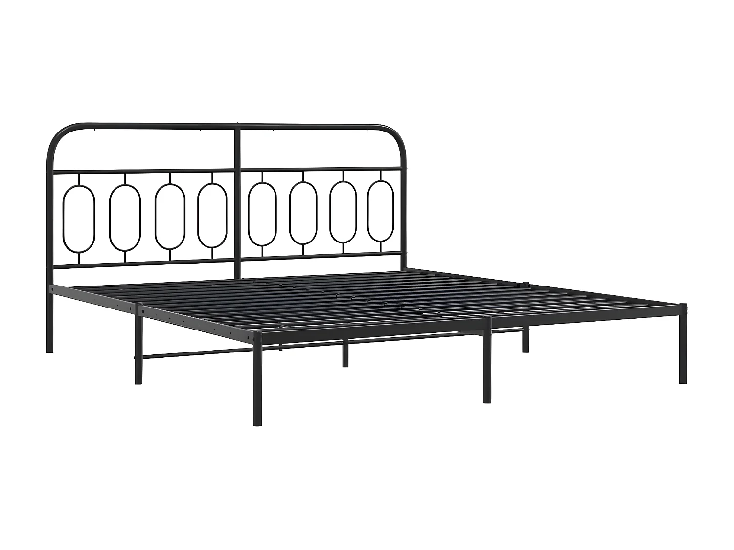Estructura de cama con cabecero metal negro 193x203 cm