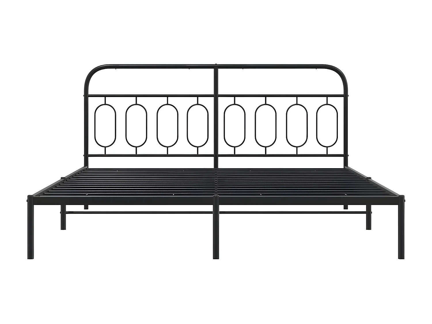 Estructura de cama con cabecero metal negro 193x203 cm