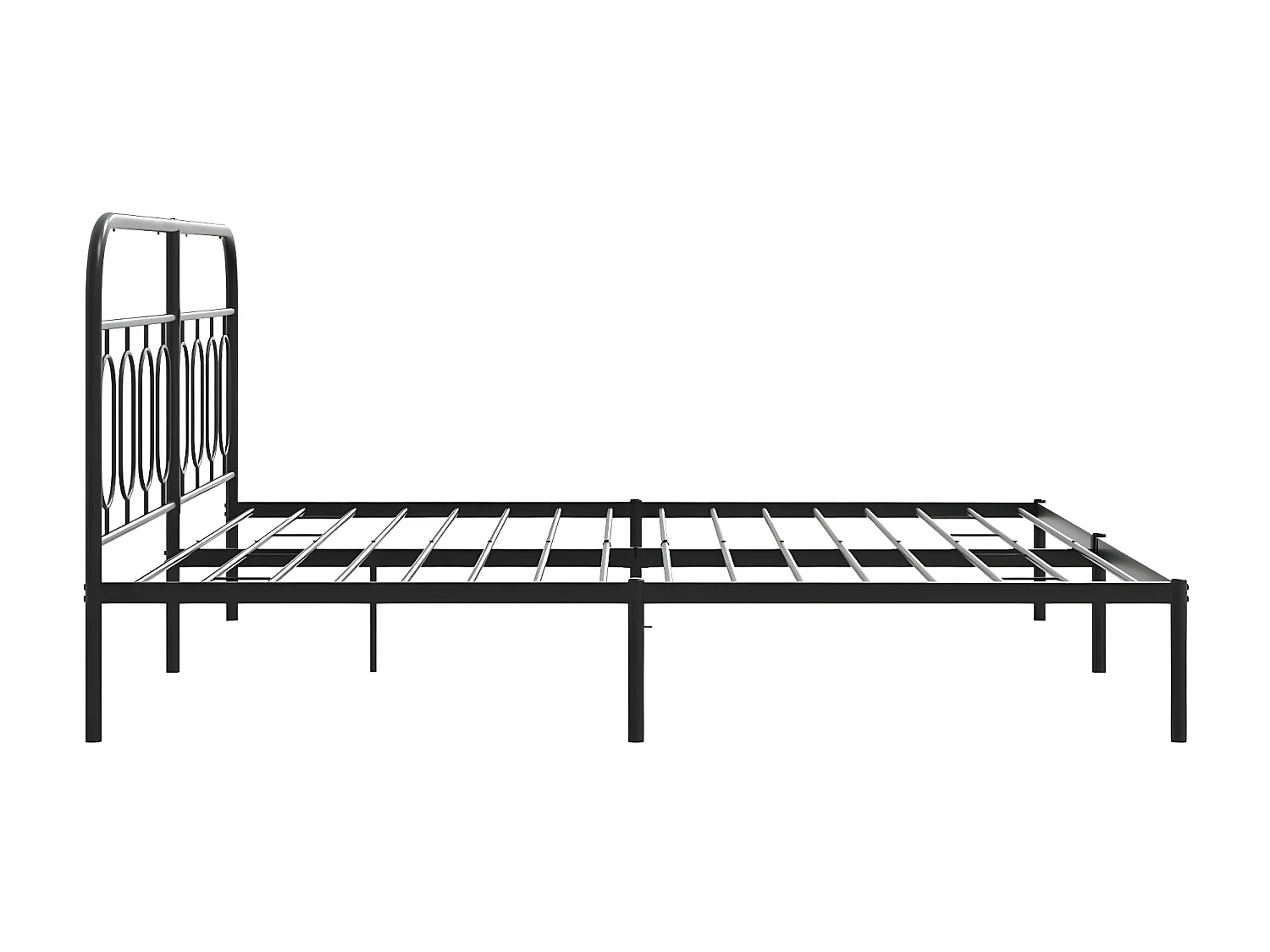 Estructura de cama con cabecero metal negro 193x203 cm