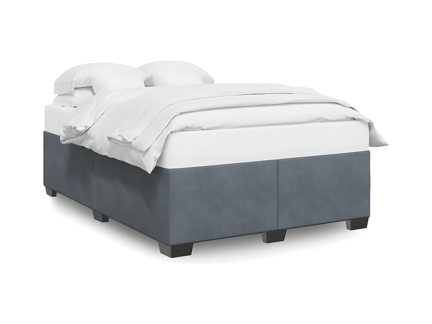Cadre de lit Gris foncé 140x190 cm Velours