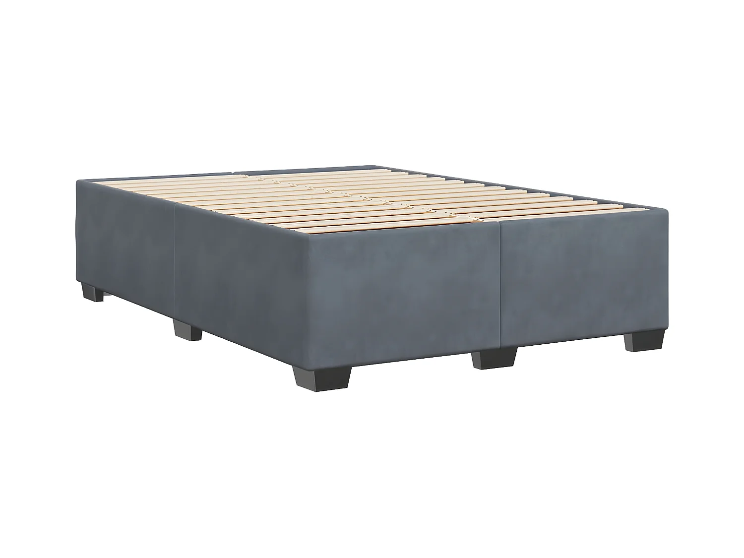 Cadre de lit Gris foncé 140x190 cm Velours
