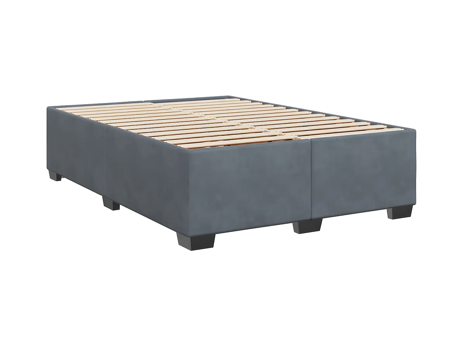 Cadre de lit Gris foncé 140x190 cm Velours